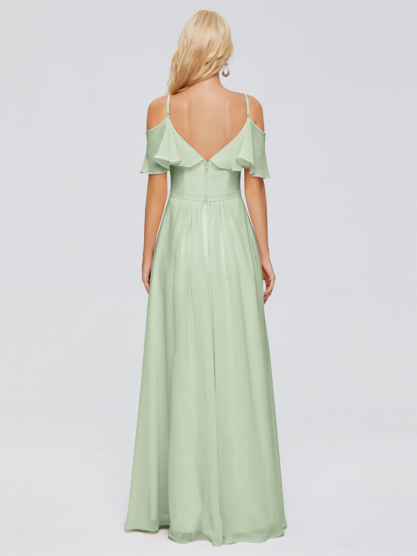 Katherine Spaghetti Straps Ruffles Chiffon Bridesmaid Dresses