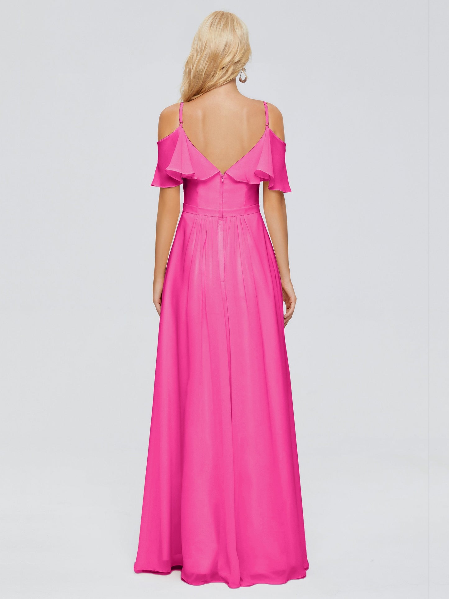 Katherine Spaghetti Straps Ruffles Chiffon Bridesmaid Dresses