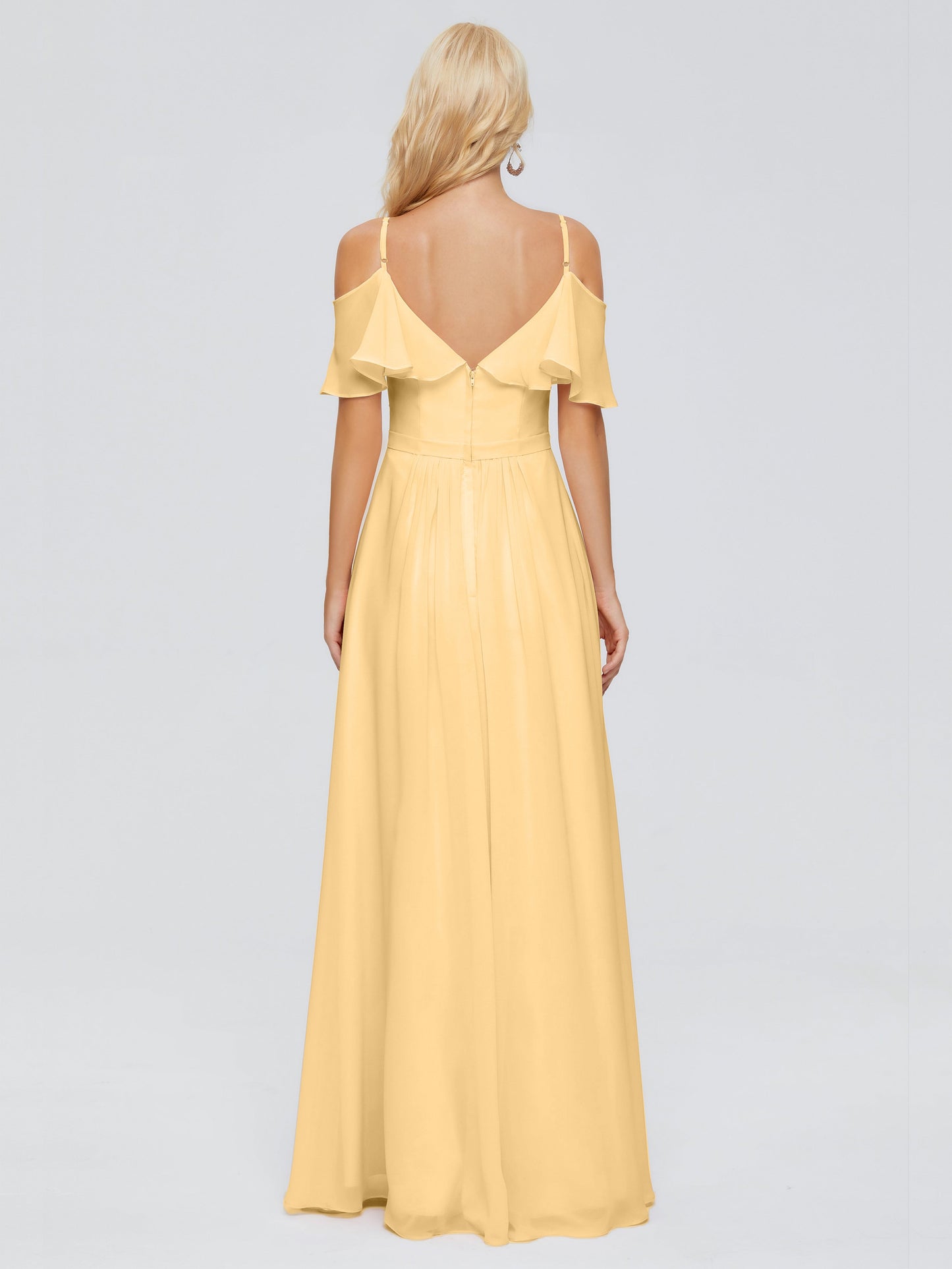 Katherine Spaghetti Straps Ruffles Chiffon Bridesmaid Dresses