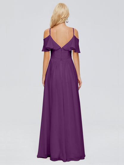 Katherine Spaghetti Straps Ruffles Chiffon Bridesmaid Dresses