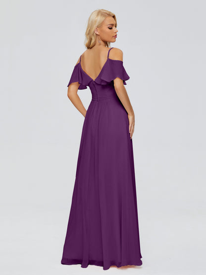 Katherine Spaghetti Straps Ruffles Chiffon Bridesmaid Dresses