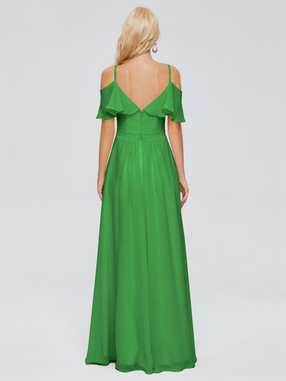 Katherine Spaghetti Straps Ruffles Chiffon Bridesmaid Dresses