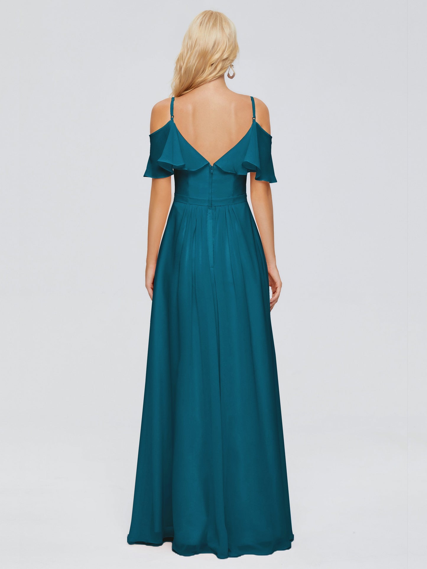 Katherine Spaghetti Straps Ruffles Chiffon Bridesmaid Dresses