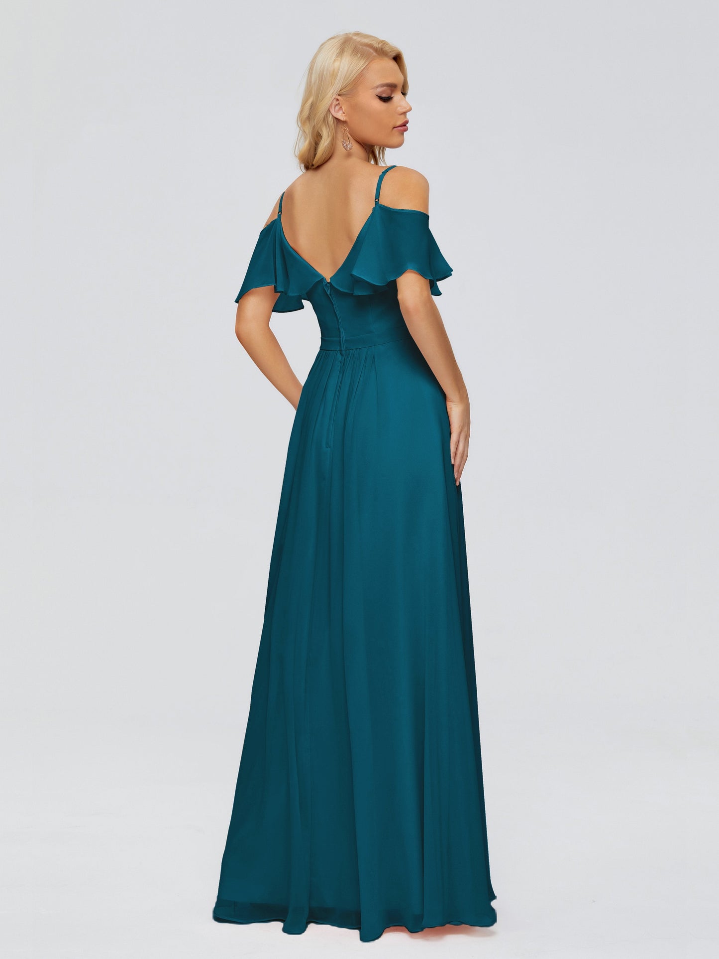 Katherine Spaghetti Straps Ruffles Chiffon Bridesmaid Dresses