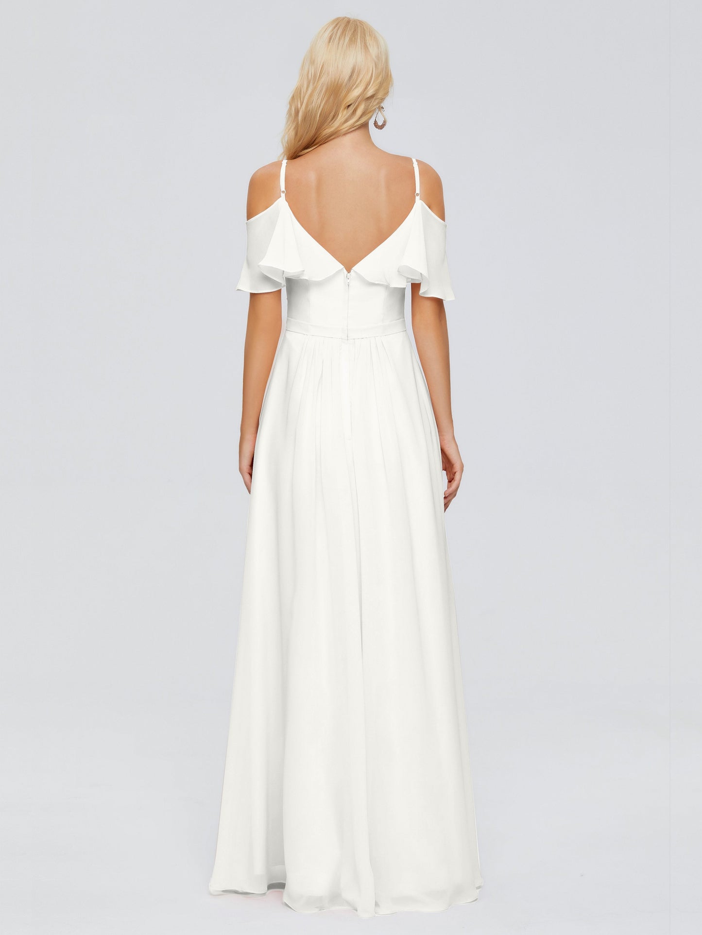 Katherine Spaghetti Straps Ruffles Chiffon Bridesmaid Dresses
