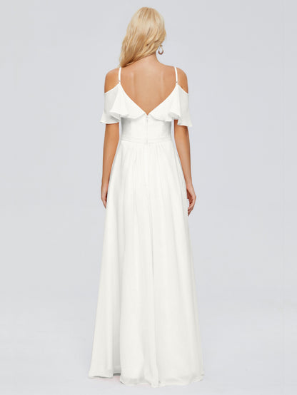 Katherine Spaghetti Straps Ruffles Chiffon Bridesmaid Dresses