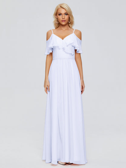 Katherine Spaghetti Straps Ruffles Chiffon Bridesmaid Dresses