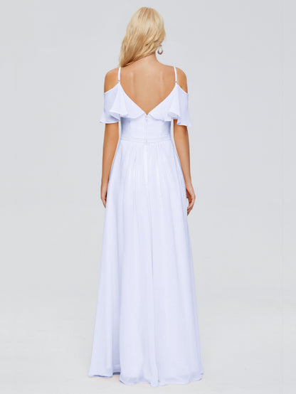 Katherine Spaghetti Straps Ruffles Chiffon Bridesmaid Dresses