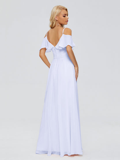 Katherine Spaghetti Straps Ruffles Chiffon Bridesmaid Dresses
