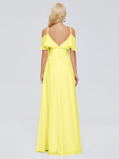 Katherine Spaghetti Straps Ruffles Chiffon Bridesmaid Dresses