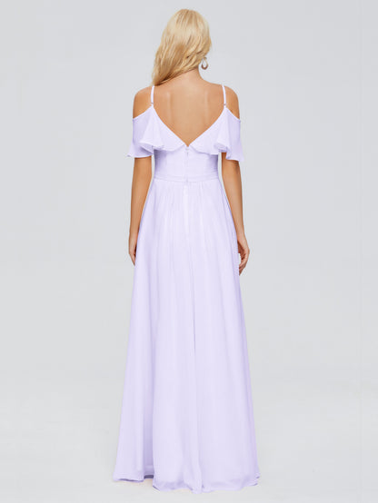 Katherine Spaghetti Straps Ruffles Chiffon Bridesmaid Dresses
