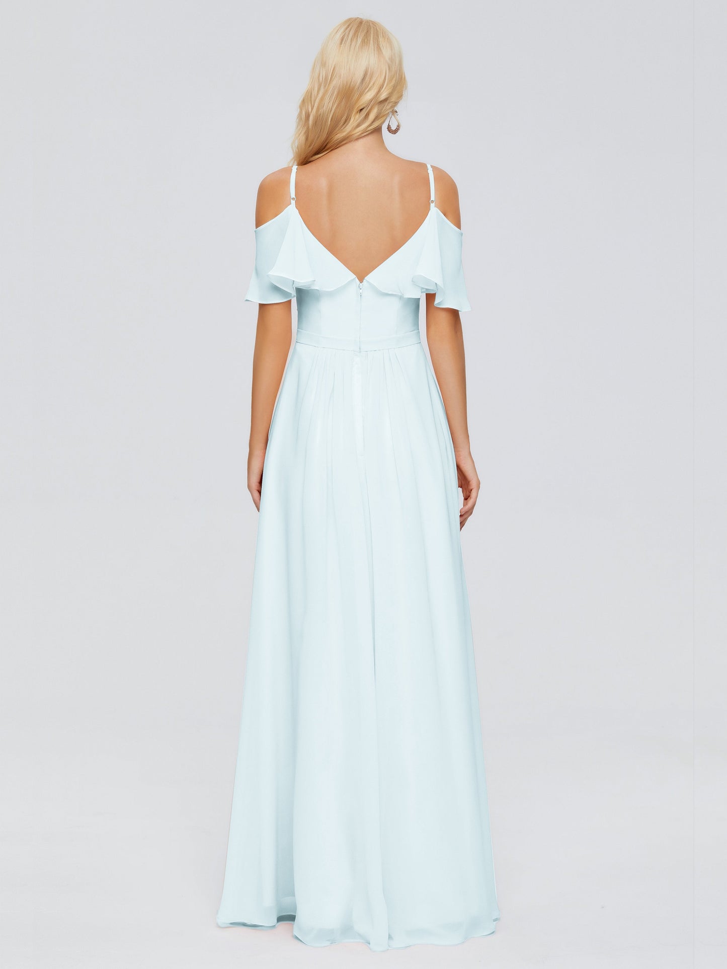 Katherine Spaghetti Straps Ruffles Chiffon Bridesmaid Dresses