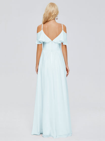 Katherine Spaghetti Straps Ruffles Chiffon Bridesmaid Dresses