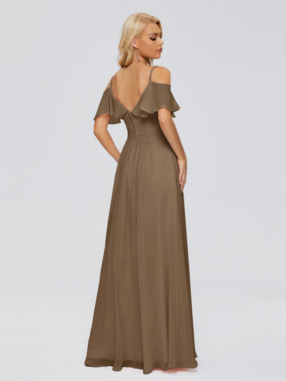 Katherine Spaghetti Straps Ruffles Chiffon Bridesmaid Dresses