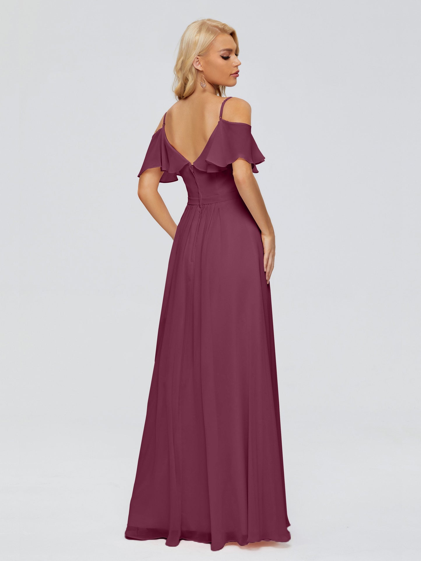 Katherine Spaghetti Straps Ruffles Chiffon Bridesmaid Dresses