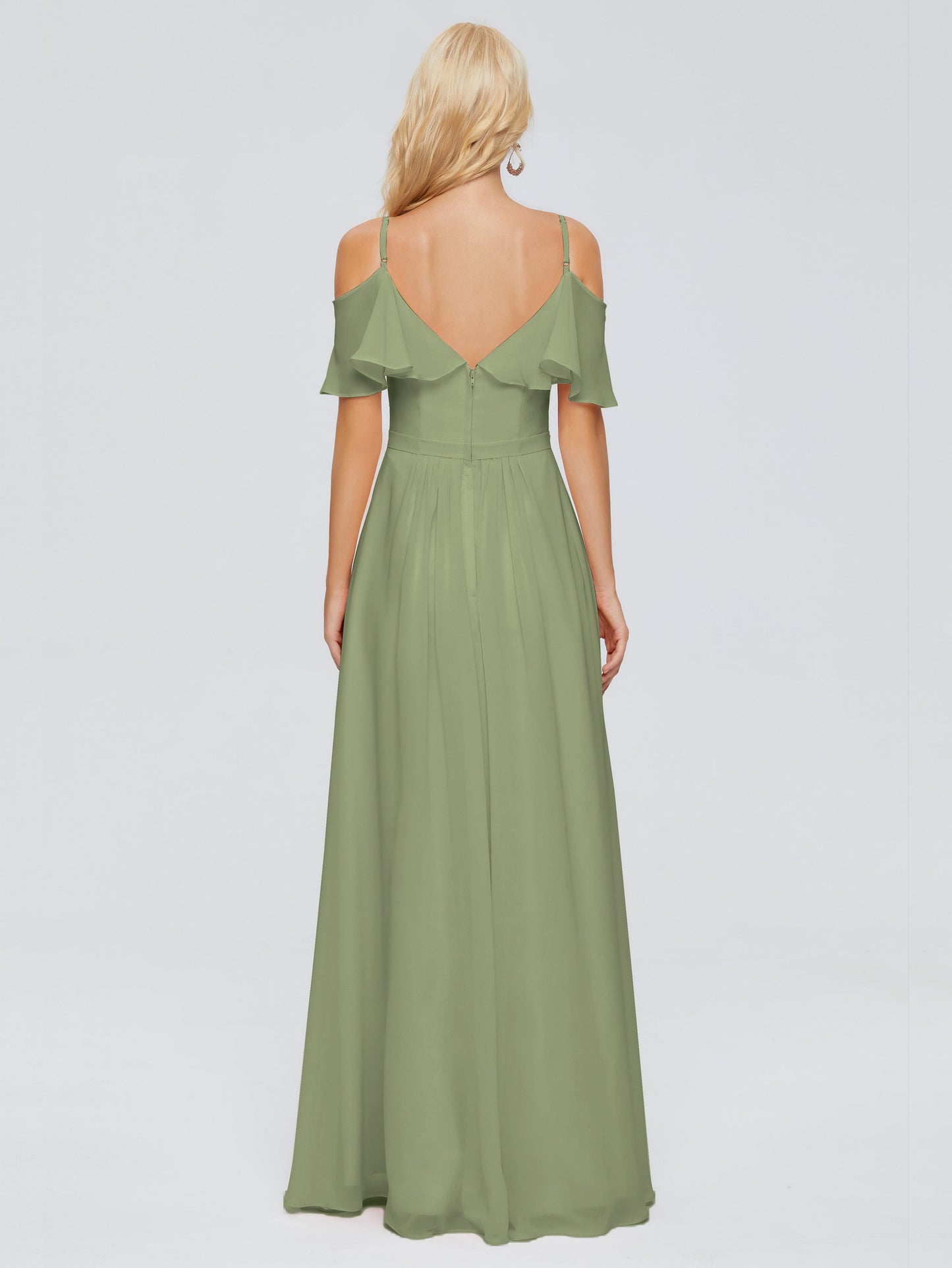 Katherine Spaghetti Straps Ruffles Chiffon Bridesmaid Dresses