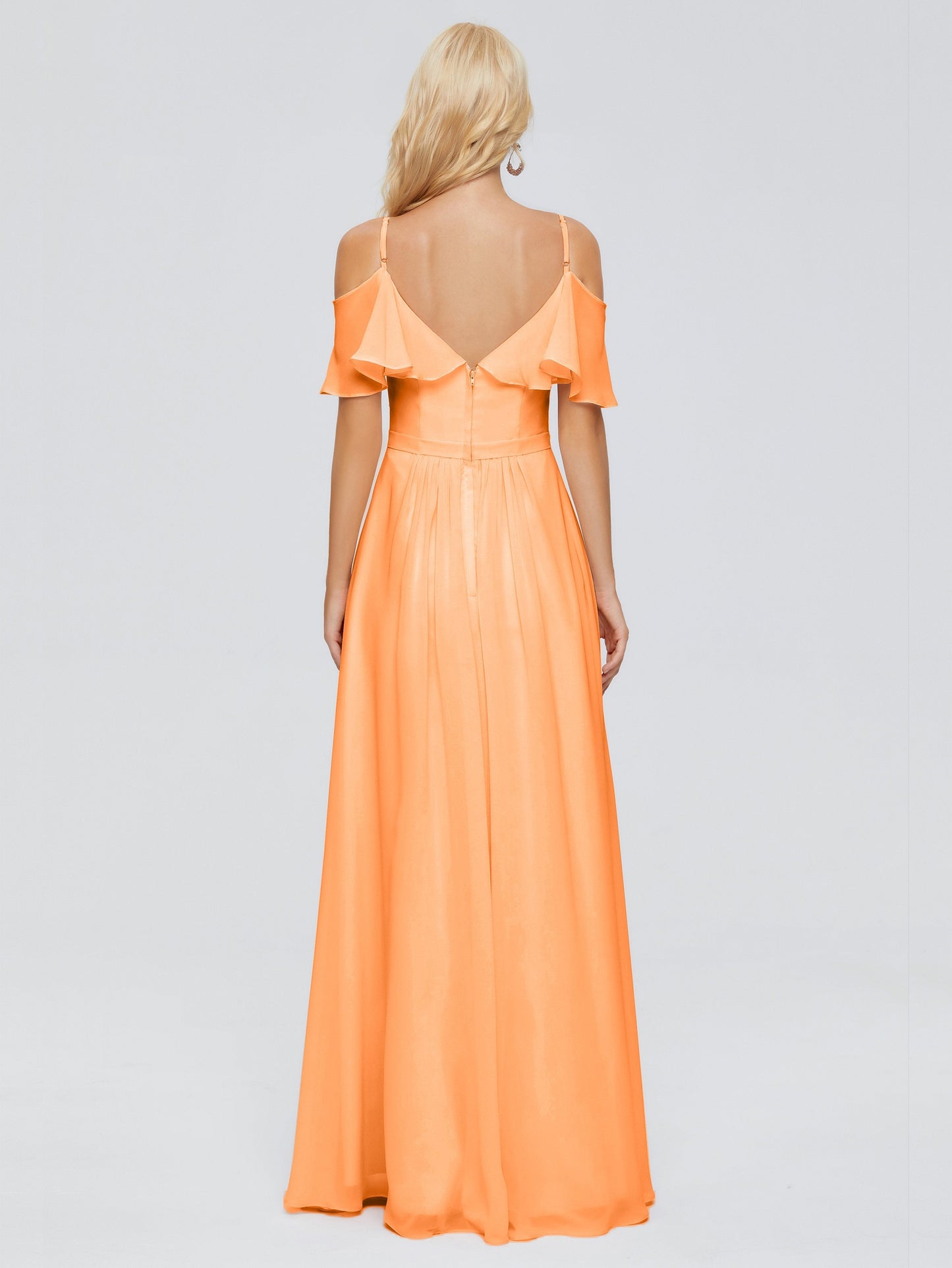 Katherine Spaghetti Straps Ruffles Chiffon Bridesmaid Dresses