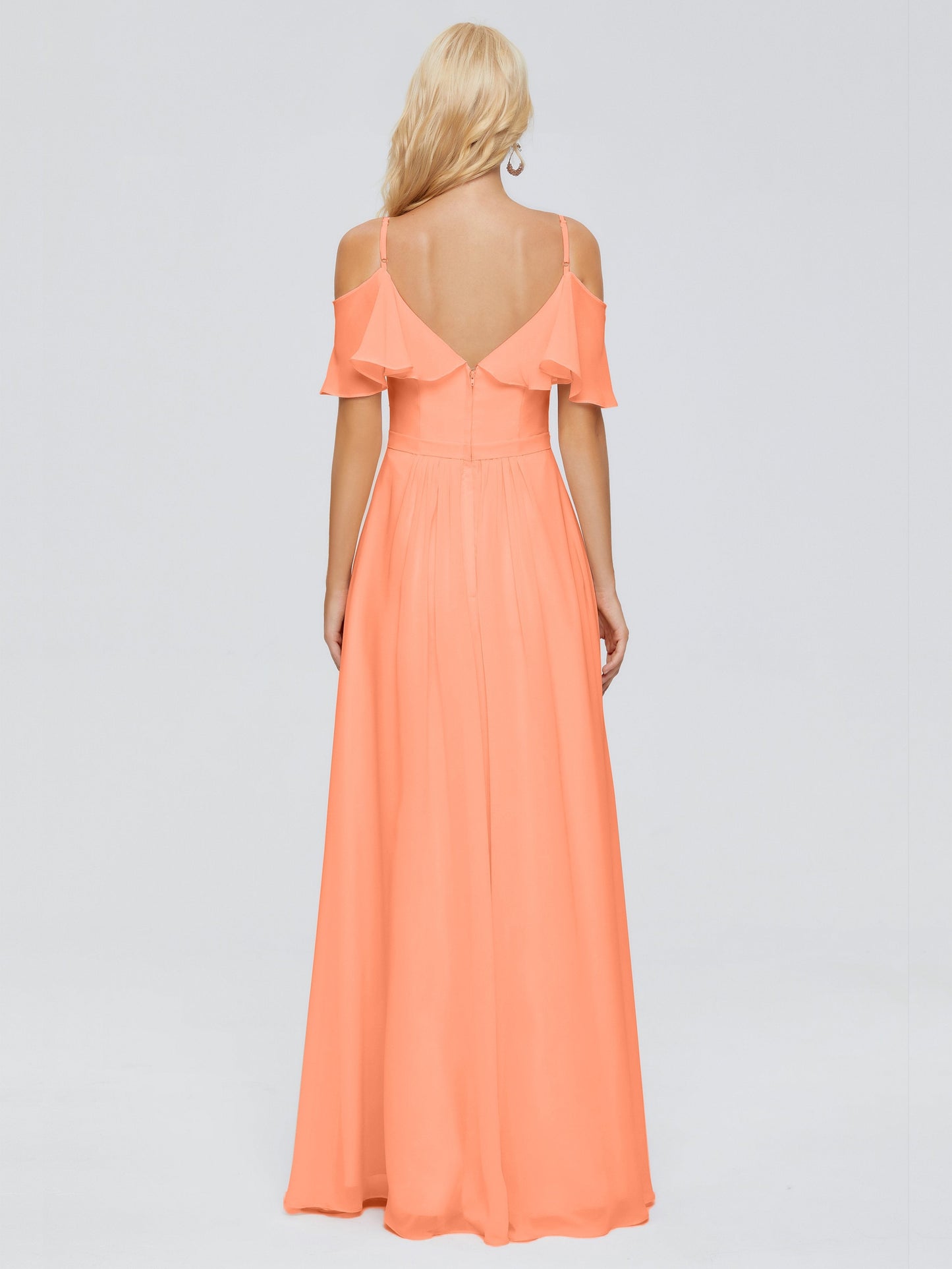 Katherine Spaghetti Straps Ruffles Chiffon Bridesmaid Dresses