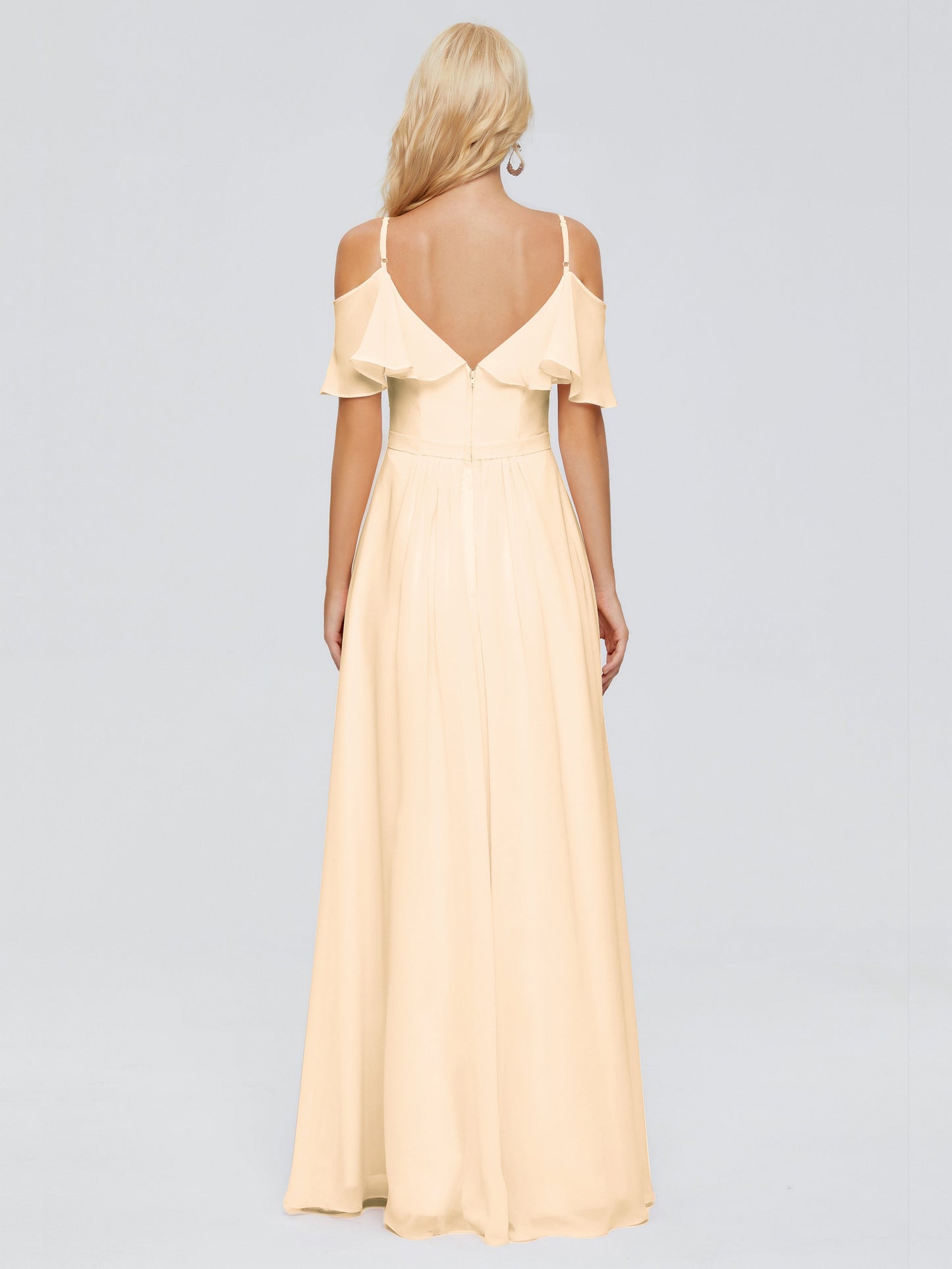 Katherine Spaghetti Straps Ruffles Chiffon Bridesmaid Dresses