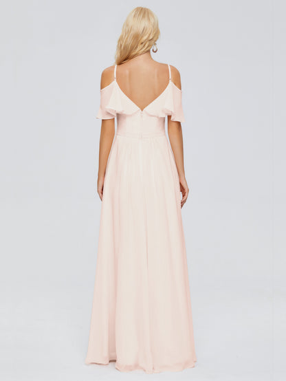 Katherine Spaghetti Straps Ruffles Chiffon Bridesmaid Dresses