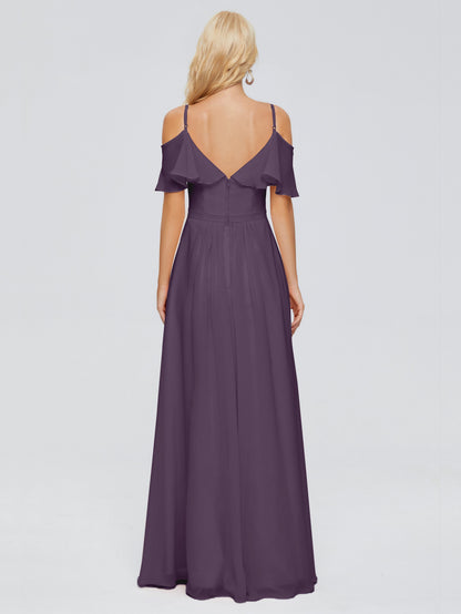 Katherine Spaghetti Straps Ruffles Chiffon Bridesmaid Dresses