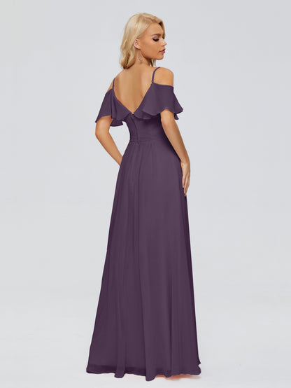 Katherine Spaghetti Straps Ruffles Chiffon Bridesmaid Dresses