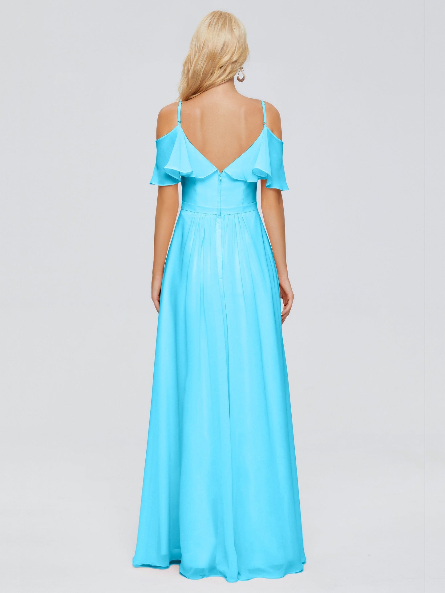Katherine Spaghetti Straps Ruffles Chiffon Bridesmaid Dresses