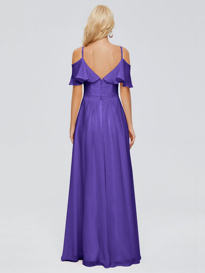 Katherine Spaghetti Straps Ruffles Chiffon Bridesmaid Dresses