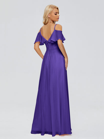 Katherine Spaghetti Straps Ruffles Chiffon Bridesmaid Dresses