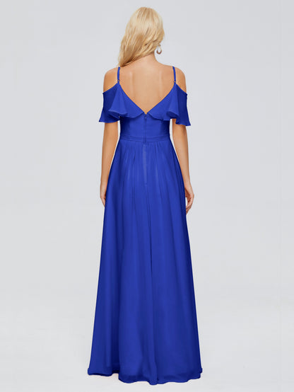 Katherine Spaghetti Straps Ruffles Chiffon Bridesmaid Dresses