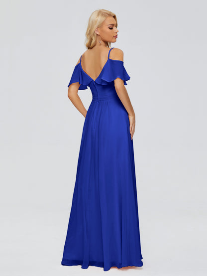 Katherine Spaghetti Straps Ruffles Chiffon Bridesmaid Dresses