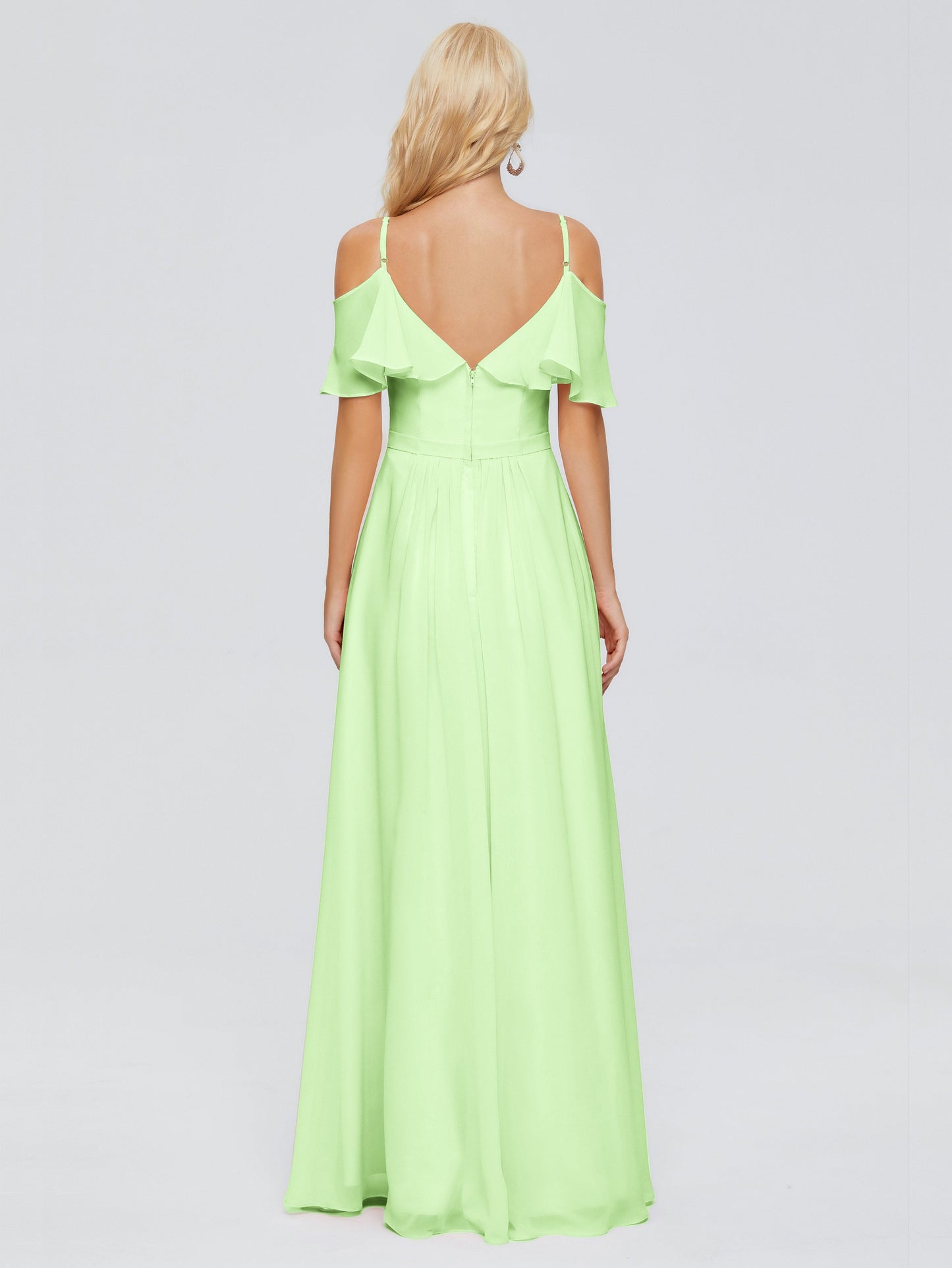 Katherine Spaghetti Straps Ruffles Chiffon Bridesmaid Dresses