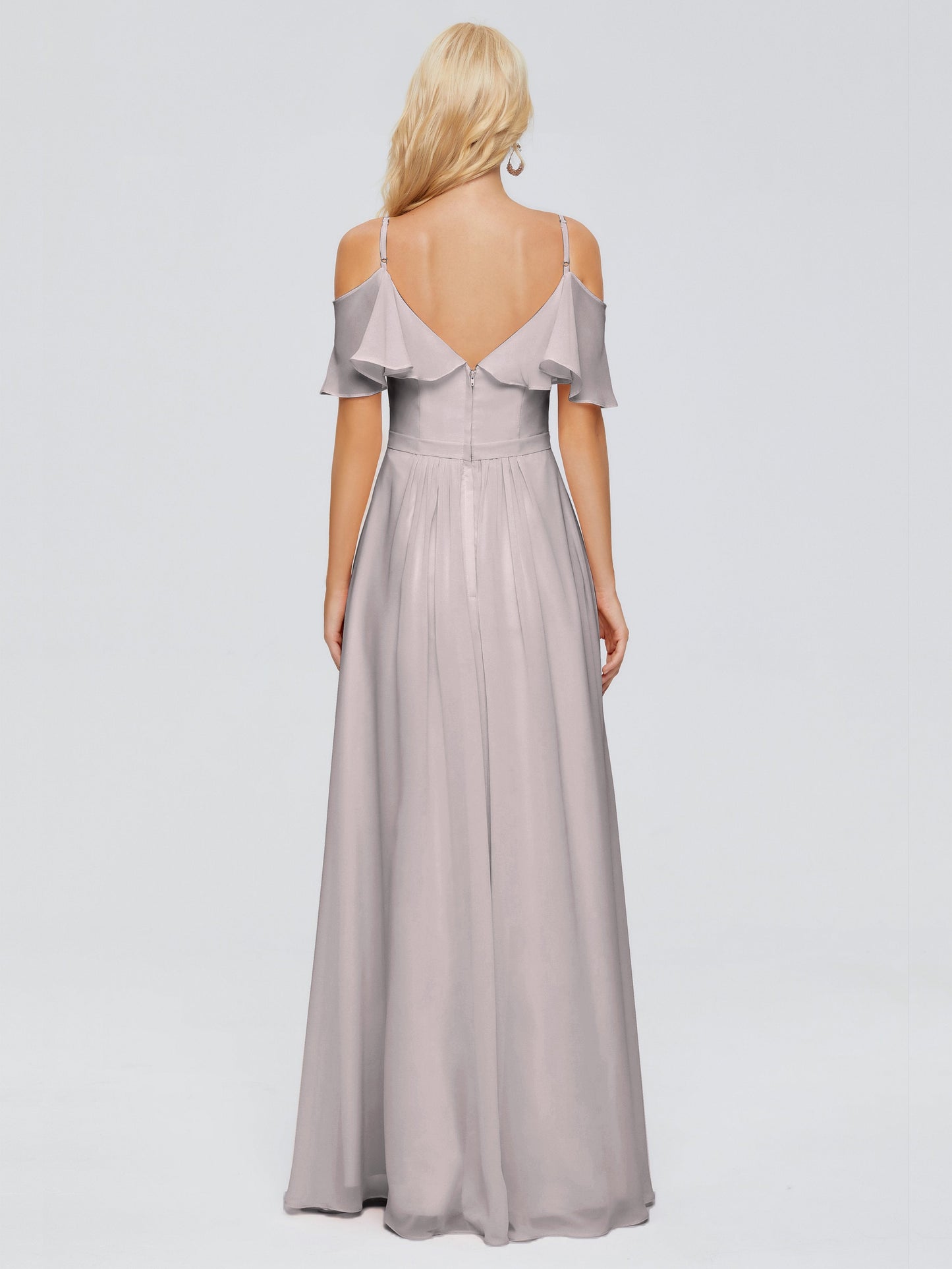 Katherine Spaghetti Straps Ruffles Chiffon Bridesmaid Dresses
