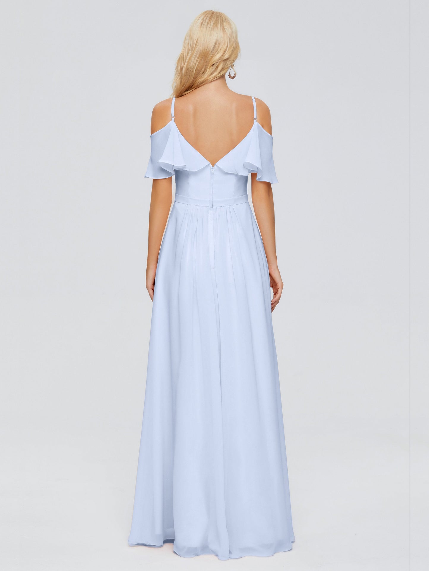 Katherine Spaghetti Straps Ruffles Chiffon Bridesmaid Dresses