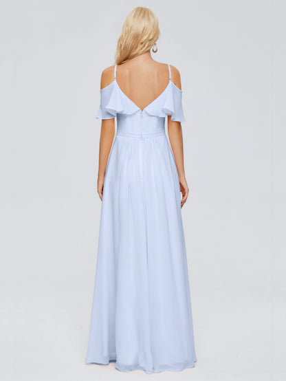Katherine Spaghetti Straps Ruffles Chiffon Bridesmaid Dresses
