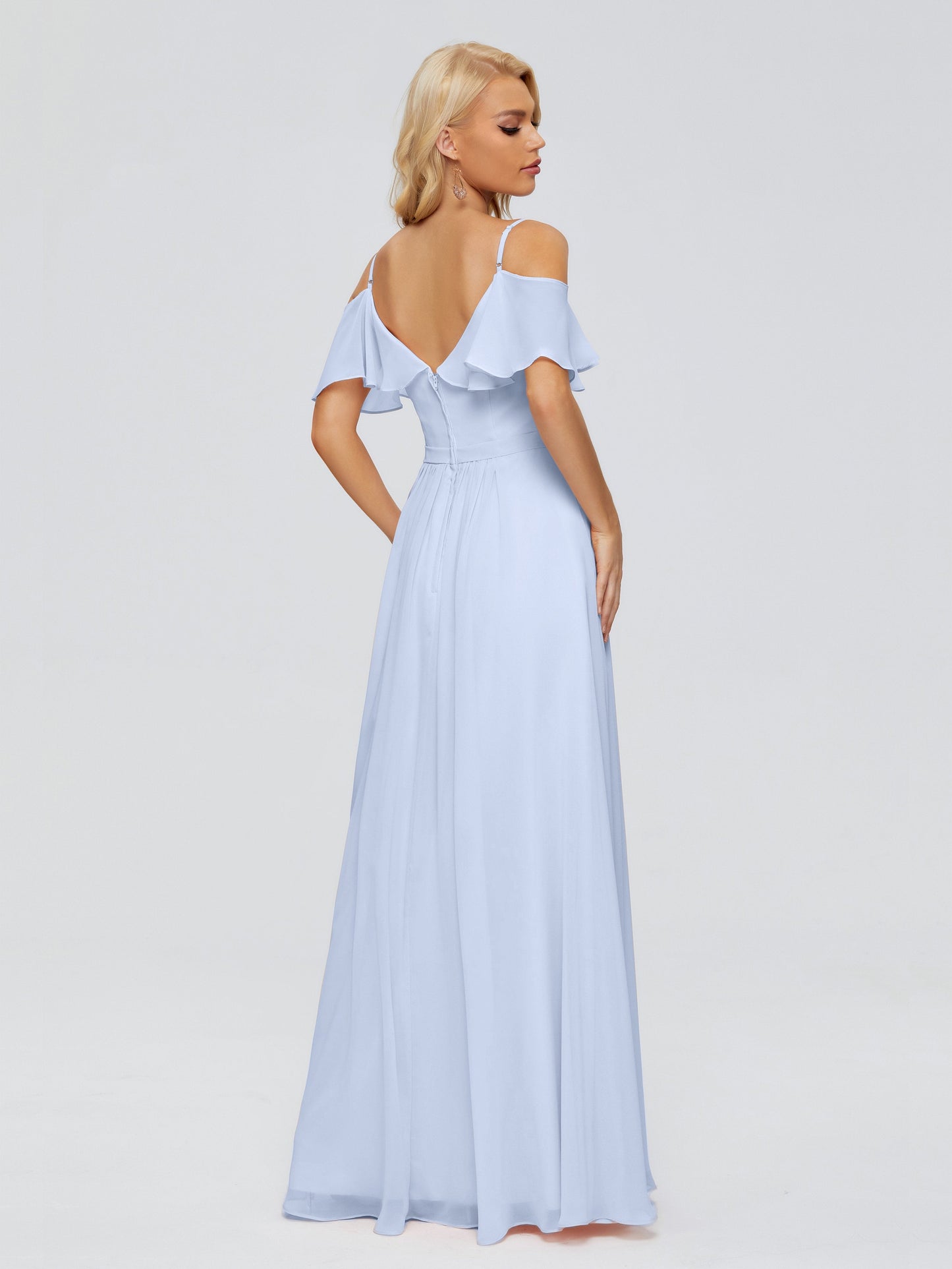 Katherine Spaghetti Straps Ruffles Chiffon Bridesmaid Dresses