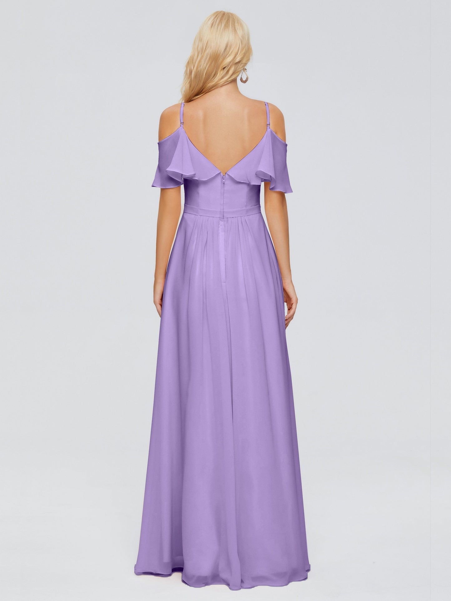 Katherine Spaghetti Straps Ruffles Chiffon Bridesmaid Dresses