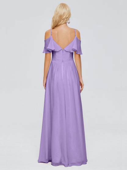 Katherine Spaghetti Straps Ruffles Chiffon Bridesmaid Dresses