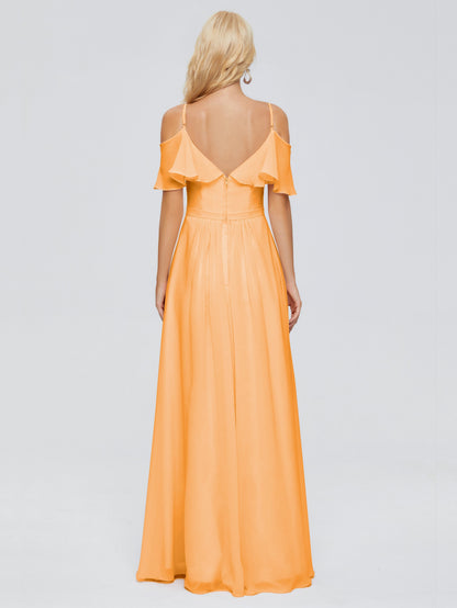 Katherine Spaghetti Straps Ruffles Chiffon Bridesmaid Dresses
