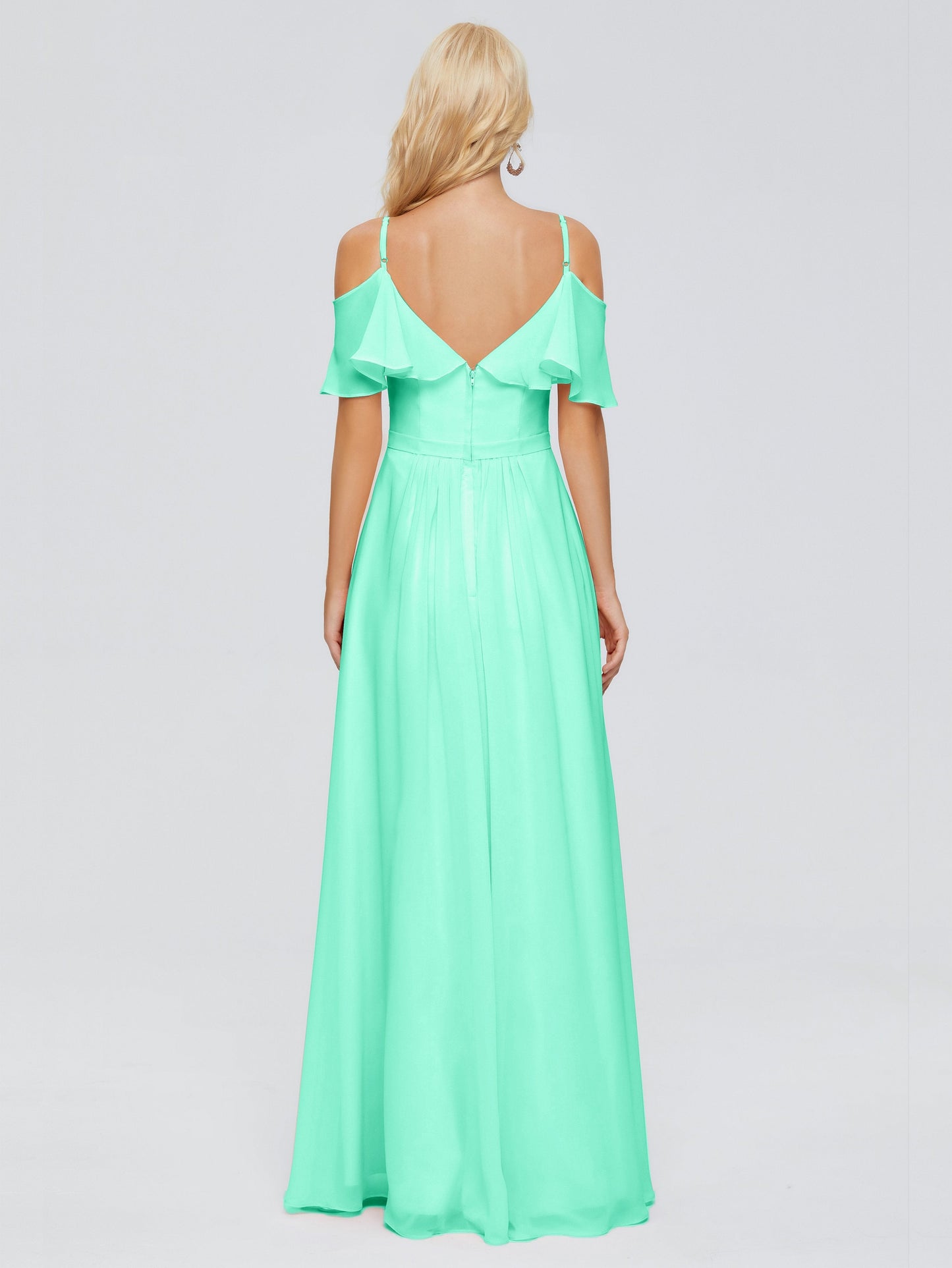 Katherine Spaghetti Straps Ruffles Chiffon Bridesmaid Dresses