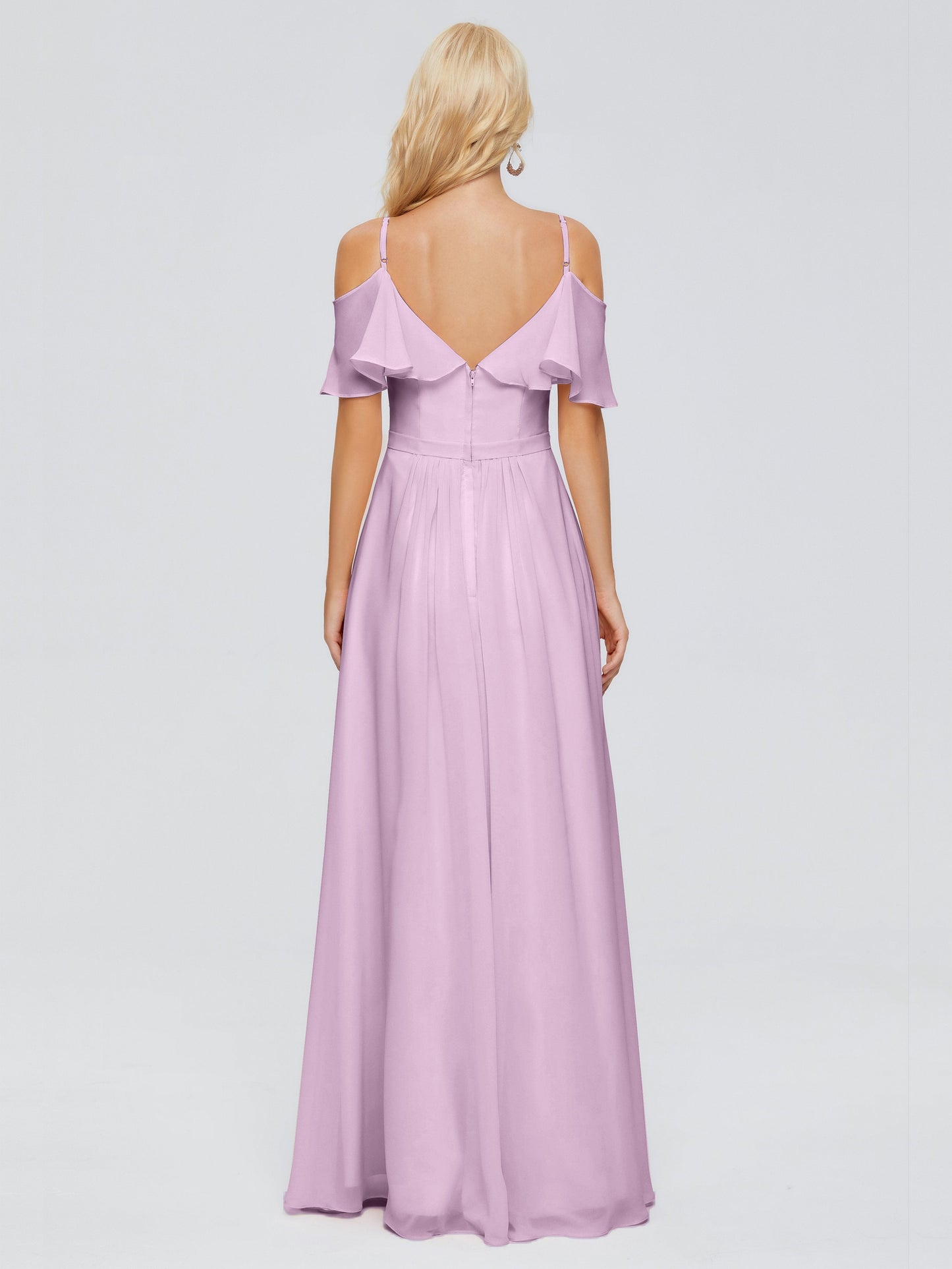 Katherine Spaghetti Straps Ruffles Chiffon Bridesmaid Dresses