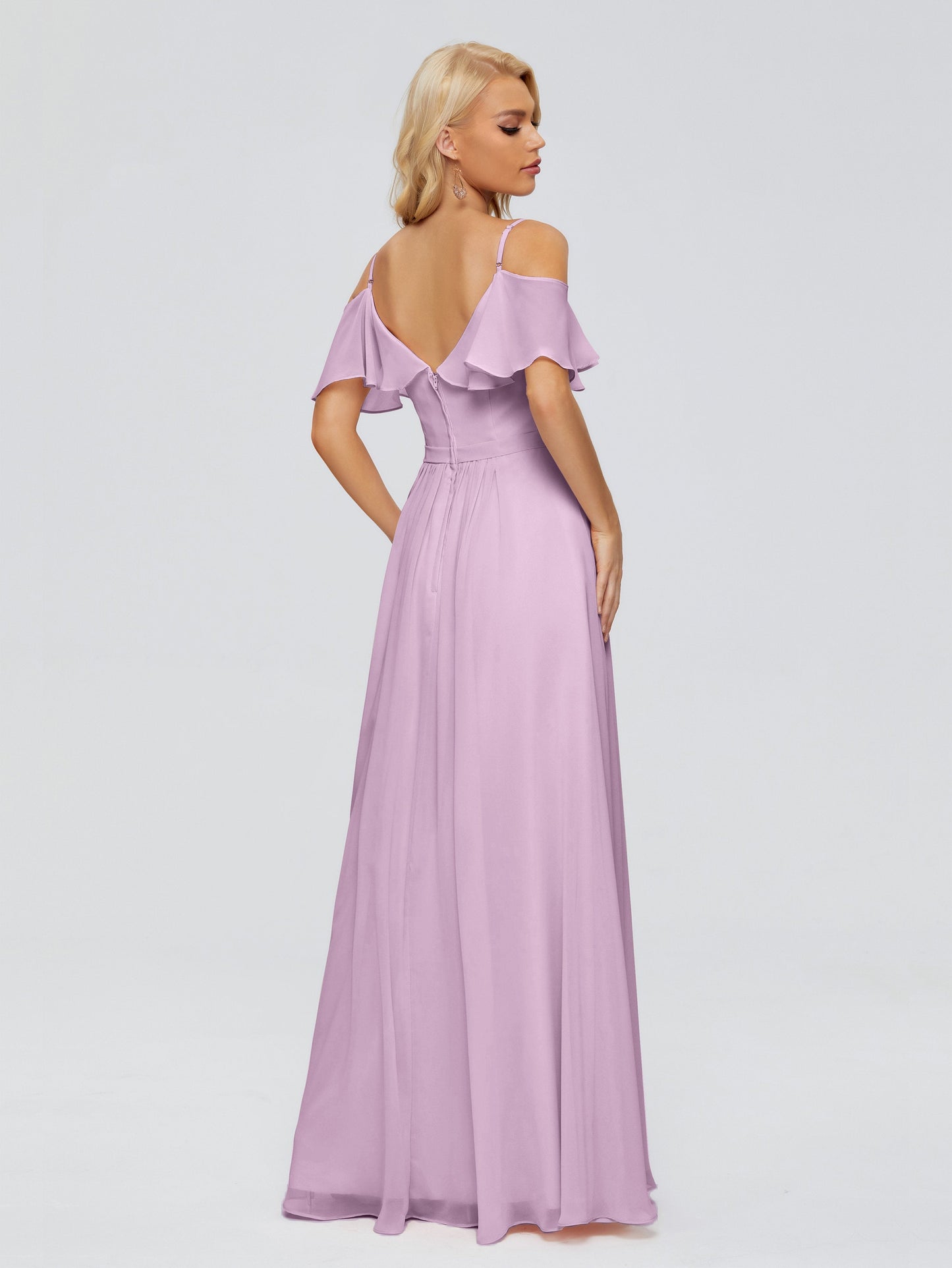 Katherine Spaghetti Straps Ruffles Chiffon Bridesmaid Dresses