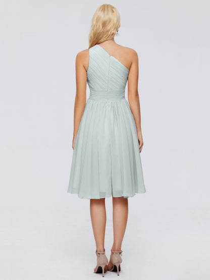 Kimberly One Shoulder Short Chiffon Bridesmaid Dresses