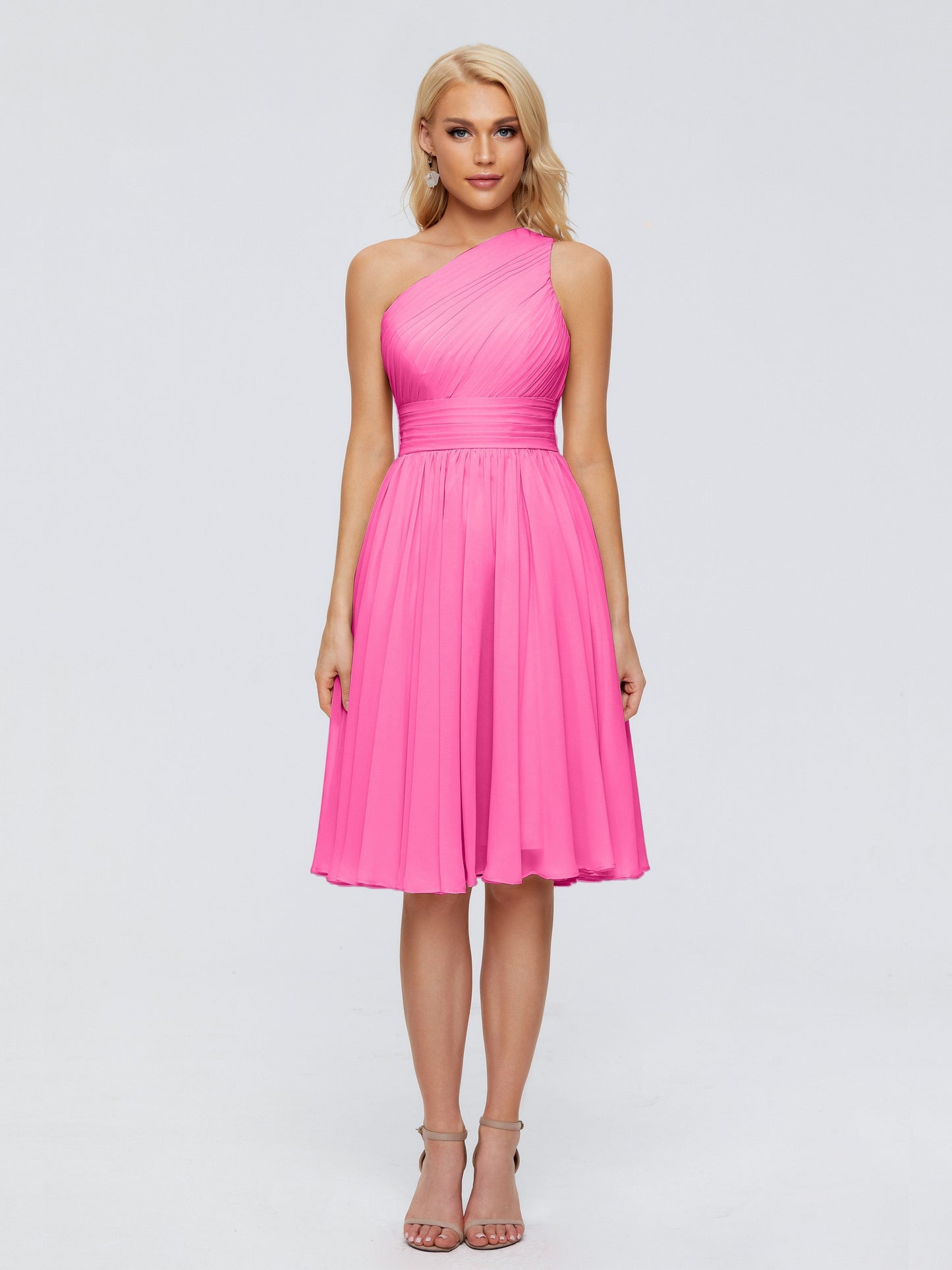 Kimberly One Shoulder Short Chiffon Bridesmaid Dresses