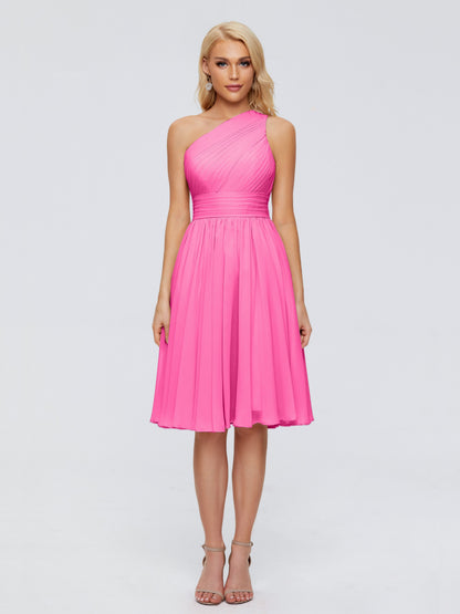 Kimberly One Shoulder Short Chiffon Bridesmaid Dresses