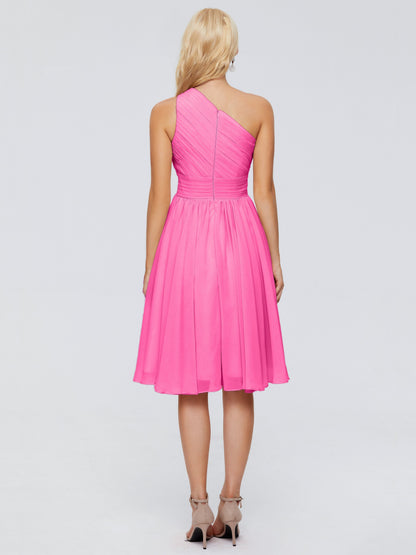 Kimberly One Shoulder Short Chiffon Bridesmaid Dresses