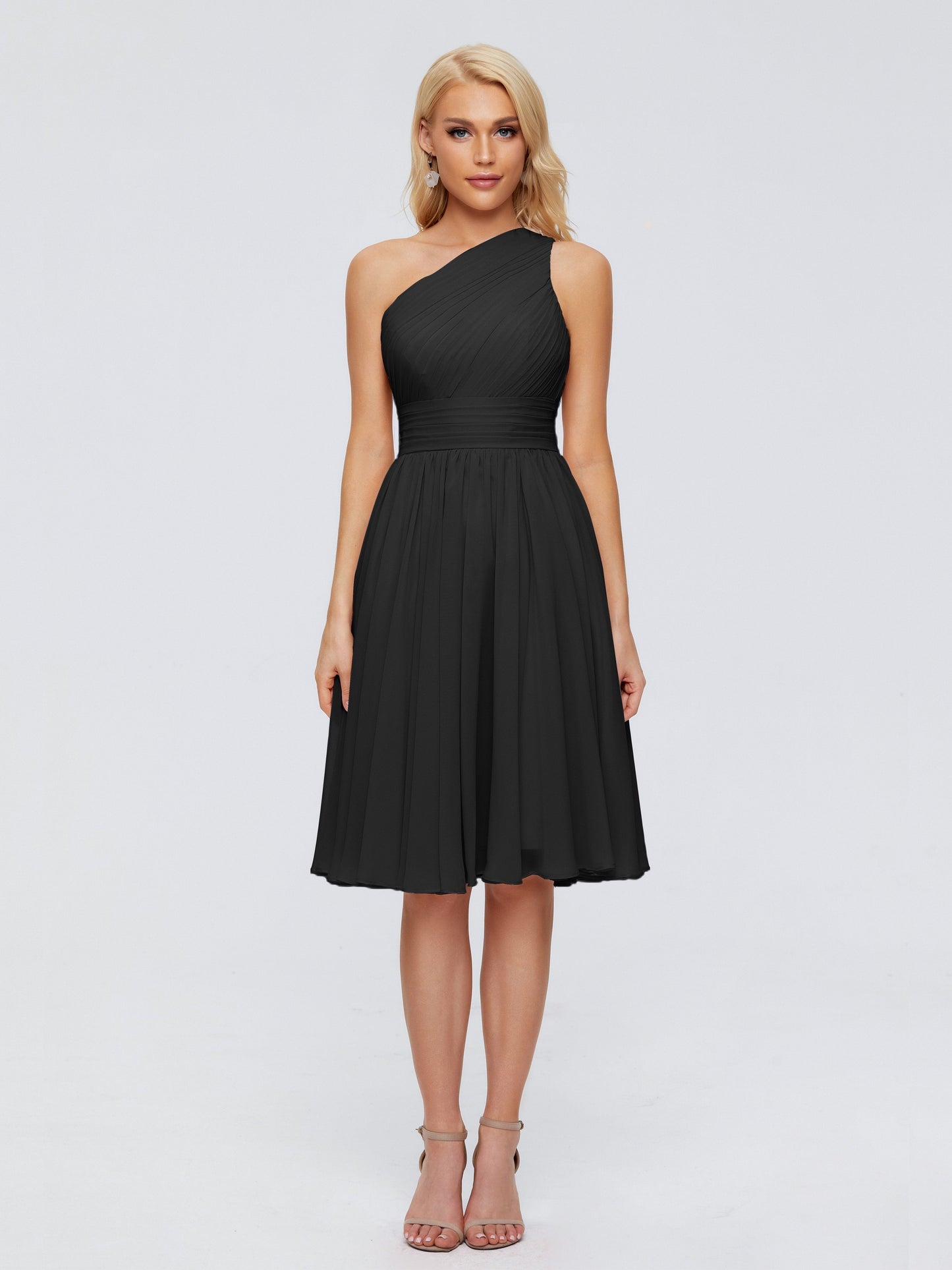 Kimberly One Shoulder Short Chiffon Bridesmaid Dresses