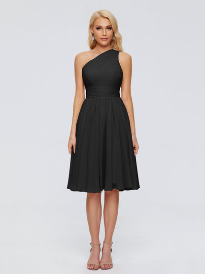 Kimberly One Shoulder Short Chiffon Bridesmaid Dresses