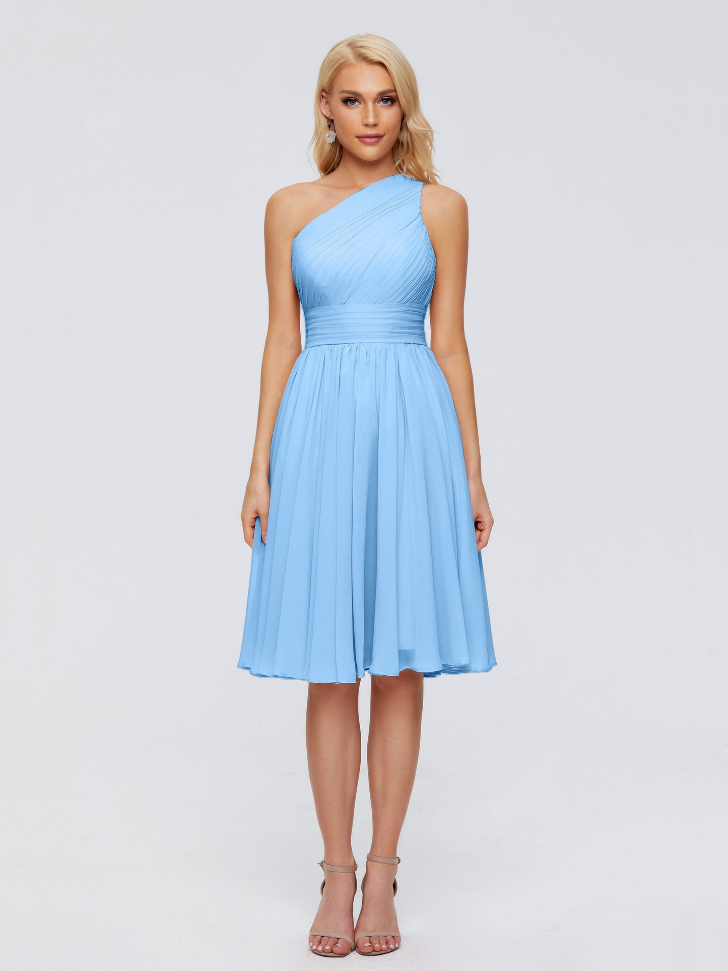 Kimberly One Shoulder Short Chiffon Bridesmaid Dresses