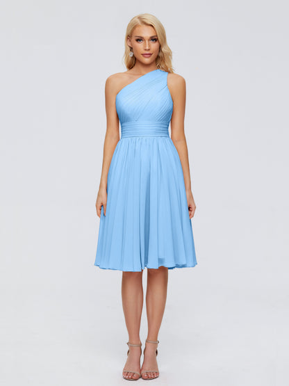 Kimberly One Shoulder Short Chiffon Bridesmaid Dresses